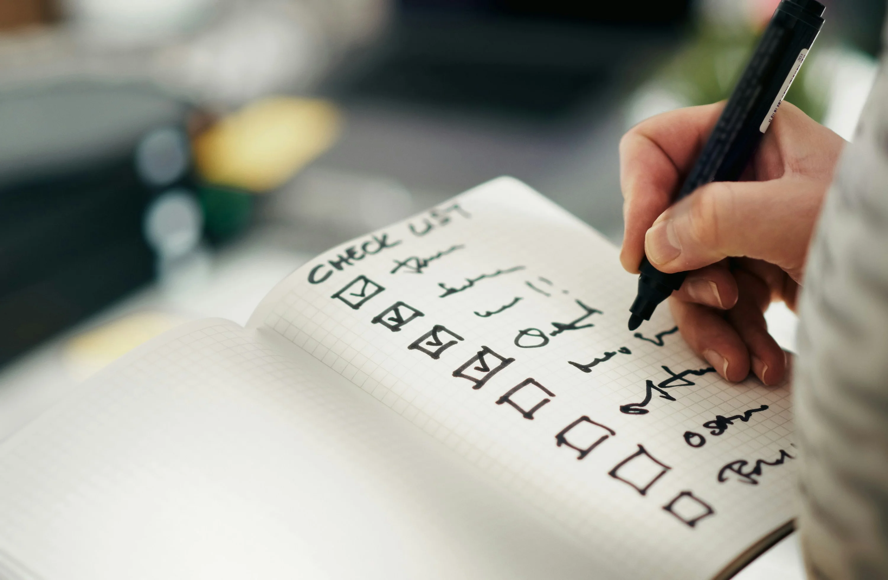 checklist of items